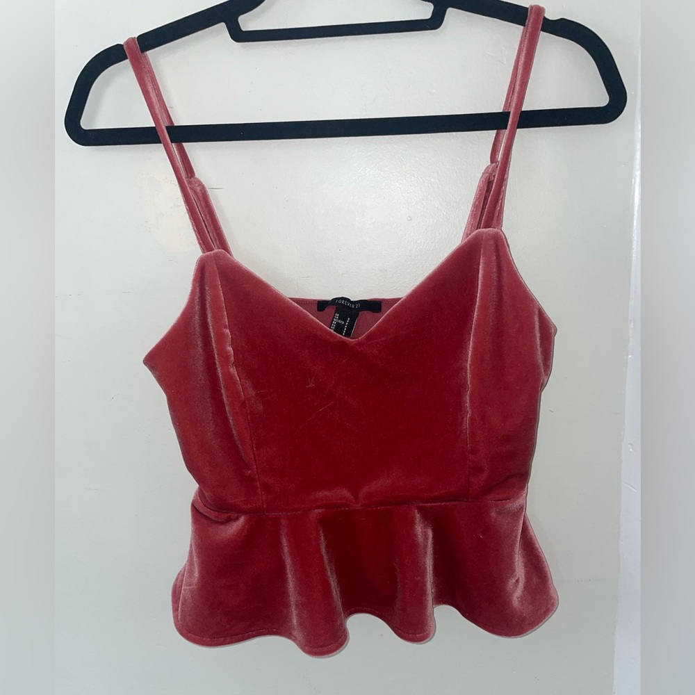 Velour Peplum Crop Top! Forever 21